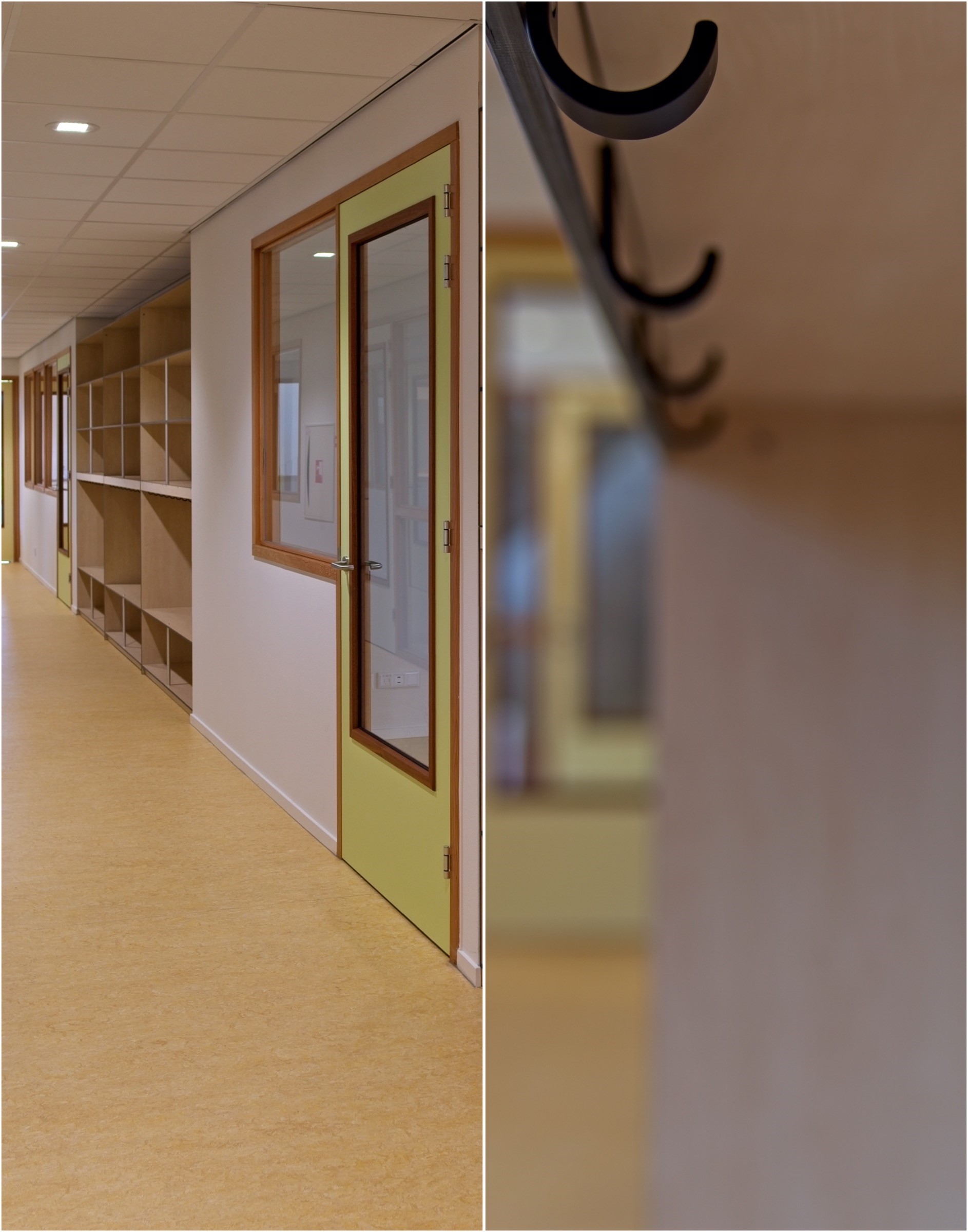 Hermeta Interieurbouw Sterren school Hilversum zwarte haak jashaal garderobe garderobemeubel circulair