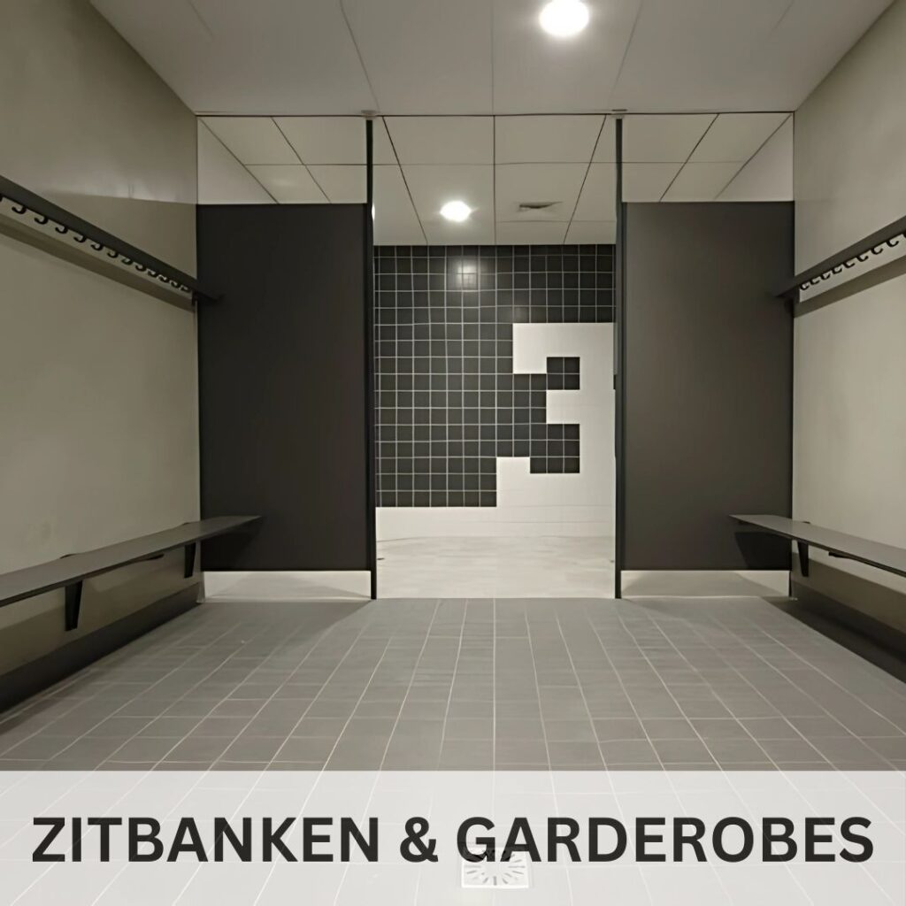 Zitbanken en garderobes voor kleedruimtes, wachtruimtes en meer